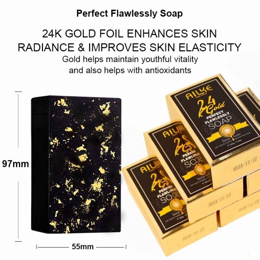 24K Gold Foil Soap - Black and Gold